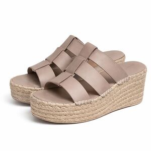 VINCE. Womens Beige 2" Platform Sabella Wedge Espadrille Shoes 7  M